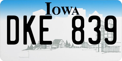 IA license plate DKE839