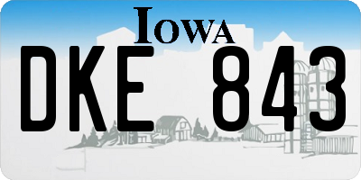 IA license plate DKE843