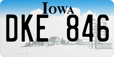 IA license plate DKE846