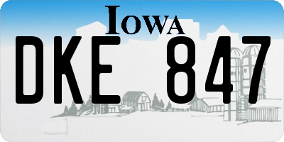 IA license plate DKE847