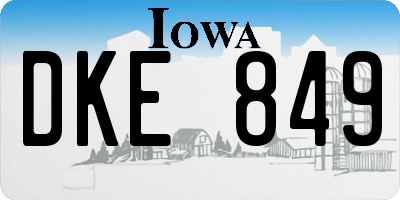 IA license plate DKE849