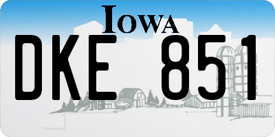 IA license plate DKE851