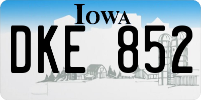 IA license plate DKE852