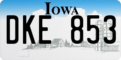 IA license plate DKE853