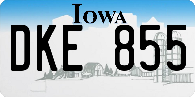 IA license plate DKE855