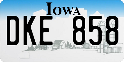 IA license plate DKE858