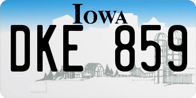 IA license plate DKE859