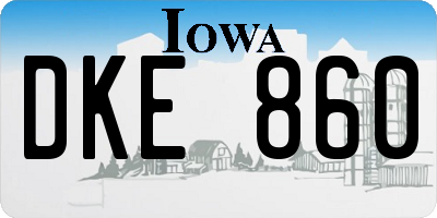 IA license plate DKE860