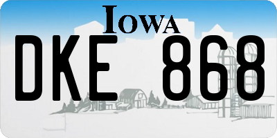 IA license plate DKE868