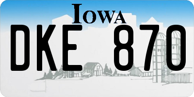 IA license plate DKE870