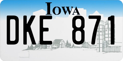 IA license plate DKE871