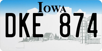 IA license plate DKE874