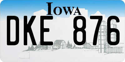 IA license plate DKE876