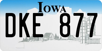 IA license plate DKE877