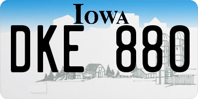 IA license plate DKE880