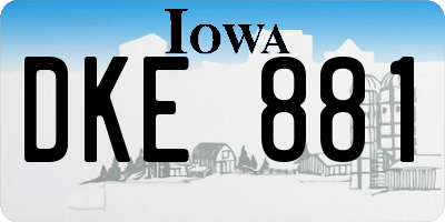 IA license plate DKE881