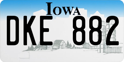 IA license plate DKE882