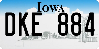 IA license plate DKE884