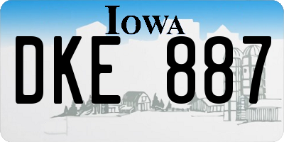 IA license plate DKE887