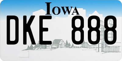 IA license plate DKE888