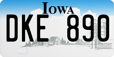 IA license plate DKE890