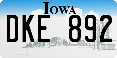 IA license plate DKE892