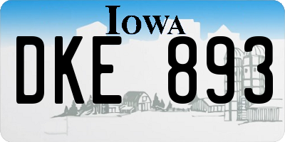 IA license plate DKE893