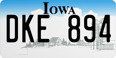 IA license plate DKE894