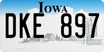 IA license plate DKE897