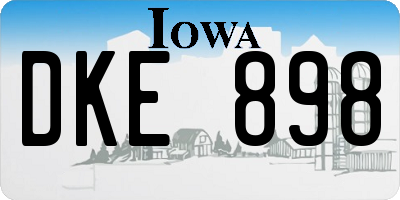 IA license plate DKE898