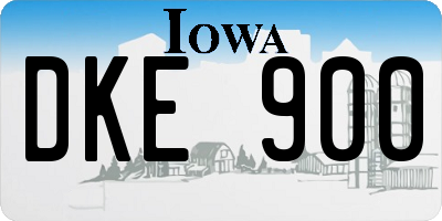 IA license plate DKE900