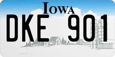 IA license plate DKE901