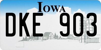 IA license plate DKE903