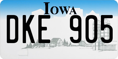 IA license plate DKE905