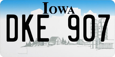 IA license plate DKE907