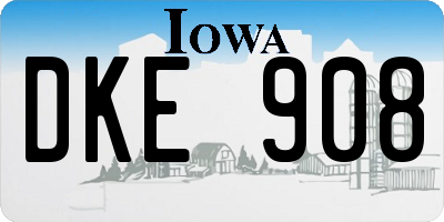 IA license plate DKE908