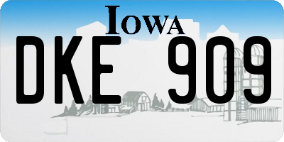 IA license plate DKE909