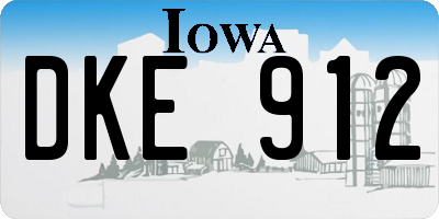 IA license plate DKE912