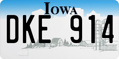 IA license plate DKE914