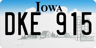 IA license plate DKE915