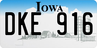 IA license plate DKE916