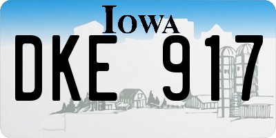 IA license plate DKE917