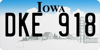 IA license plate DKE918