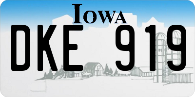 IA license plate DKE919