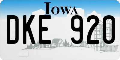 IA license plate DKE920