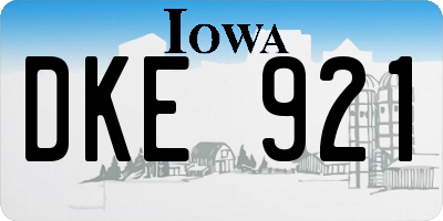 IA license plate DKE921