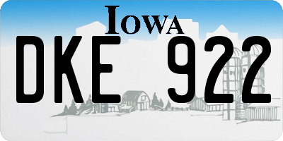 IA license plate DKE922
