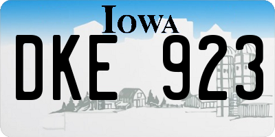 IA license plate DKE923