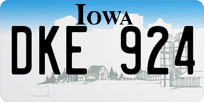 IA license plate DKE924