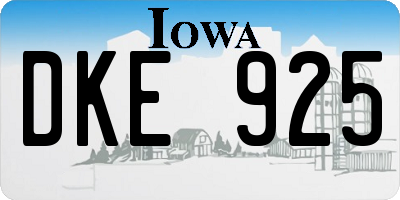 IA license plate DKE925